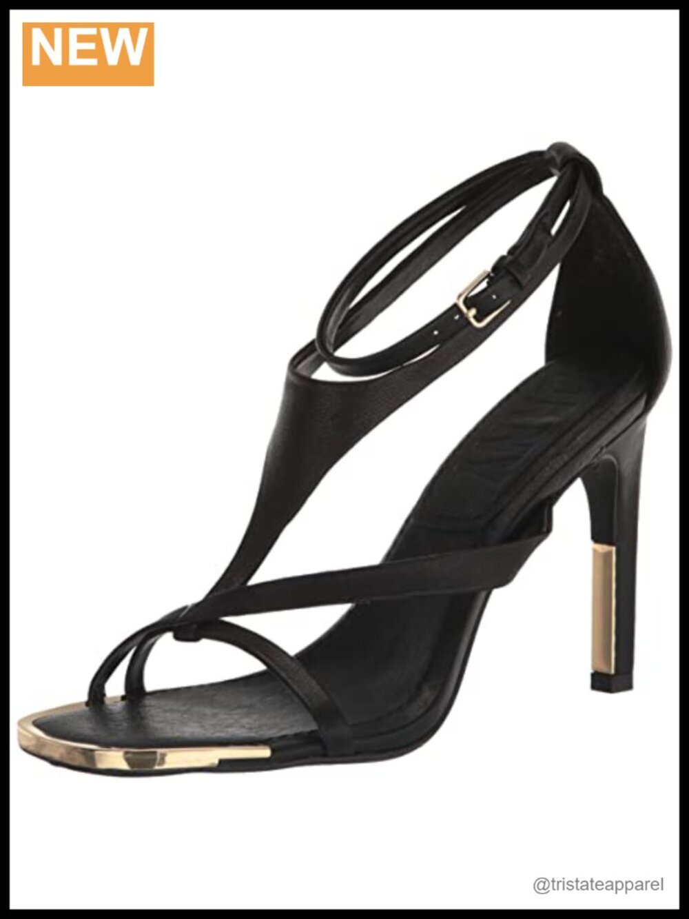 Womens Strappy Dress Heel Square Toe Stiletto Open Toe Ankle Strap Sandal